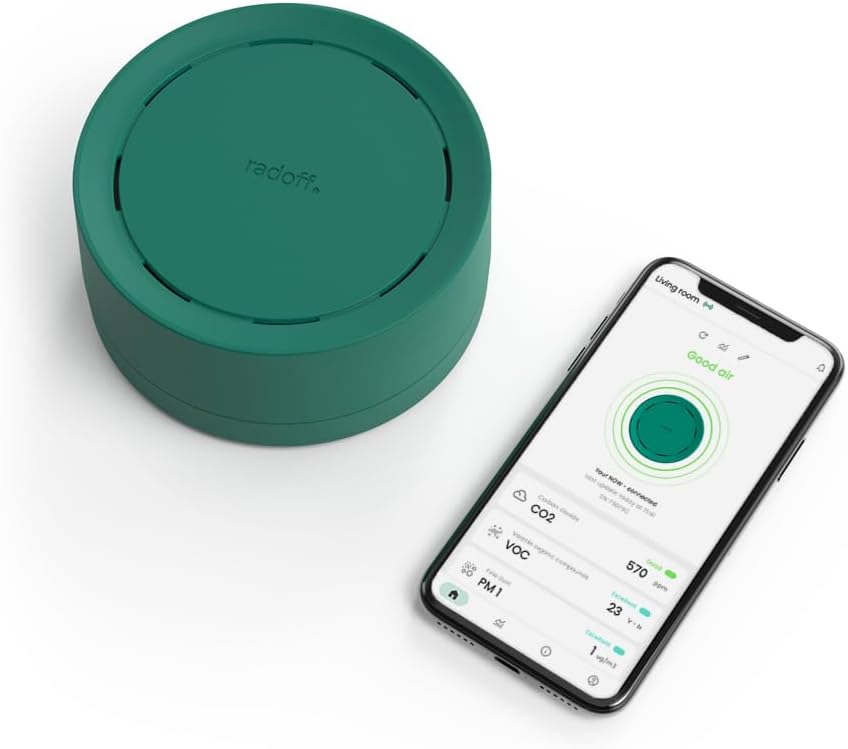 Now Luftqualität-Messgerät mit CO2 Melder & Smart Home Funktion, Grün