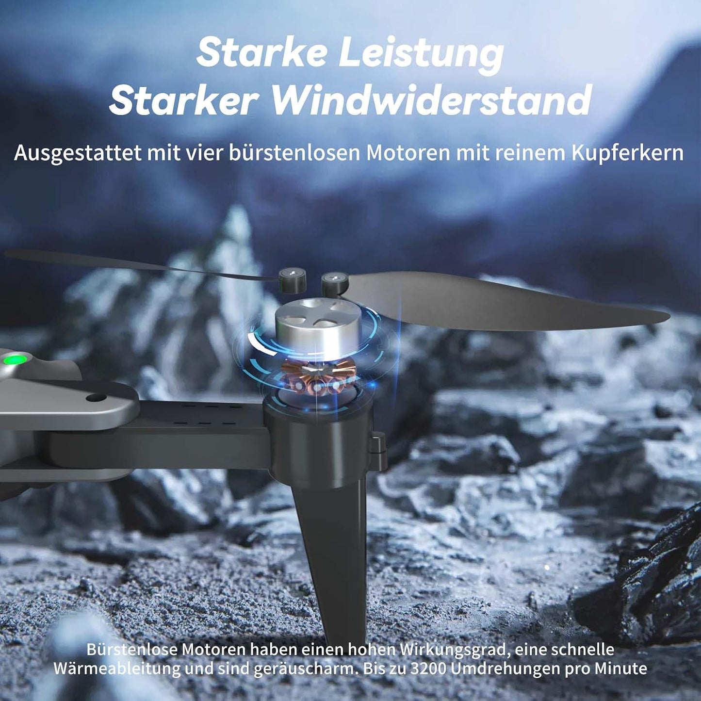GPS-Drohne mit 4K Kamera, Klein Schwarz