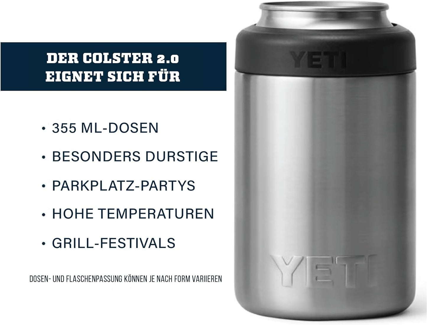 Rambler Colster Dosenisolierer, Stainless Steel Stainless Steel - 12oz (330ml)
