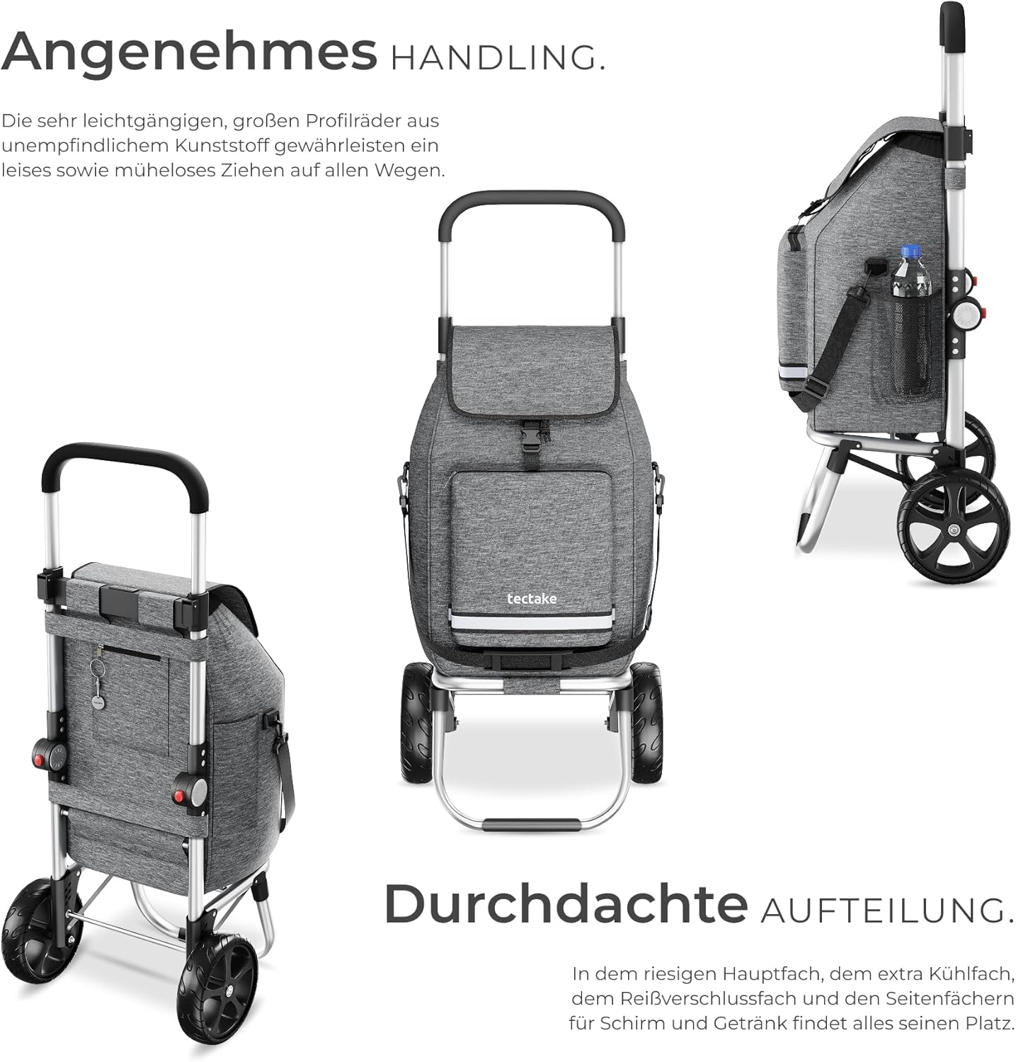 Einkaufstrolley 3-in-1, Grau