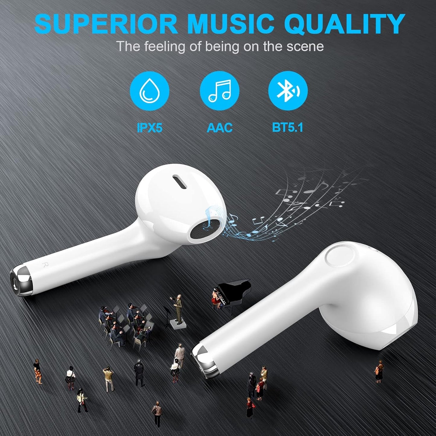 In-Ear Bluetooth Kopfhörer, Weiß