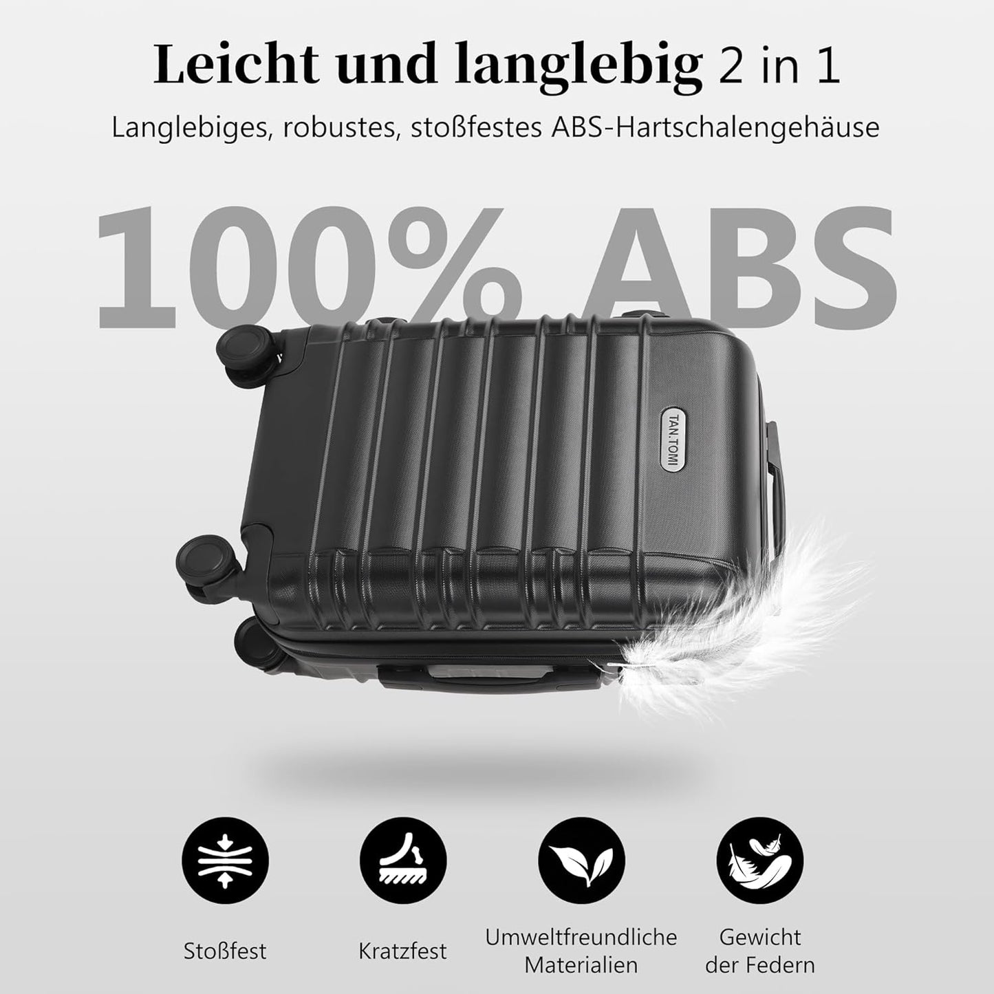 Hartschalen-Handgepäck Koffer, Schwarz M