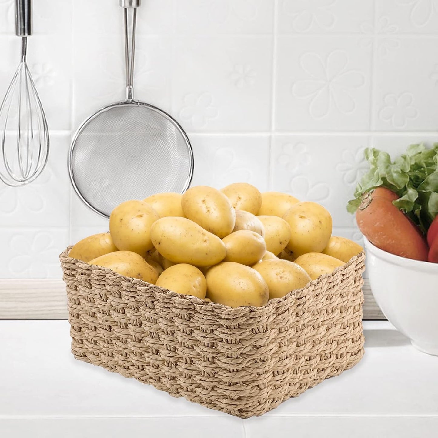 4-teiliges Aufbewahrungskörbe-Set, Gelb