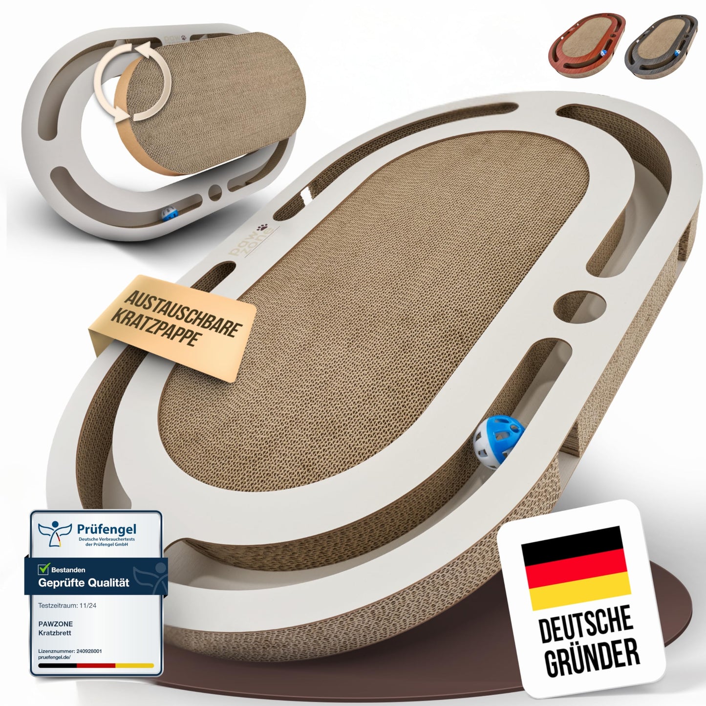 Kratzbrett mit Spielzeug und austauschbarer Pappe, Weiss