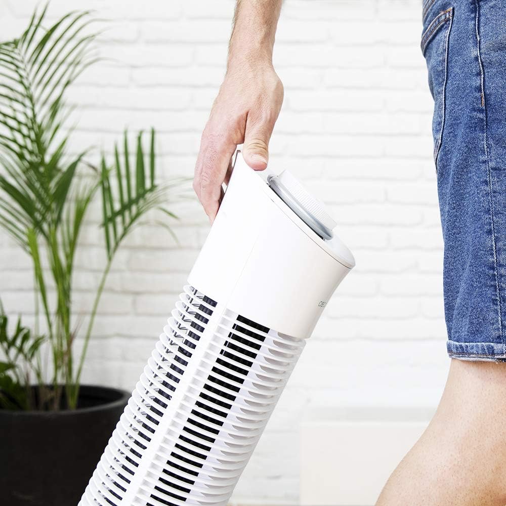 Turmventilator mit Timer und Oszillation, Höhe 30" | Steuerung mit Drehregler ; Weiss