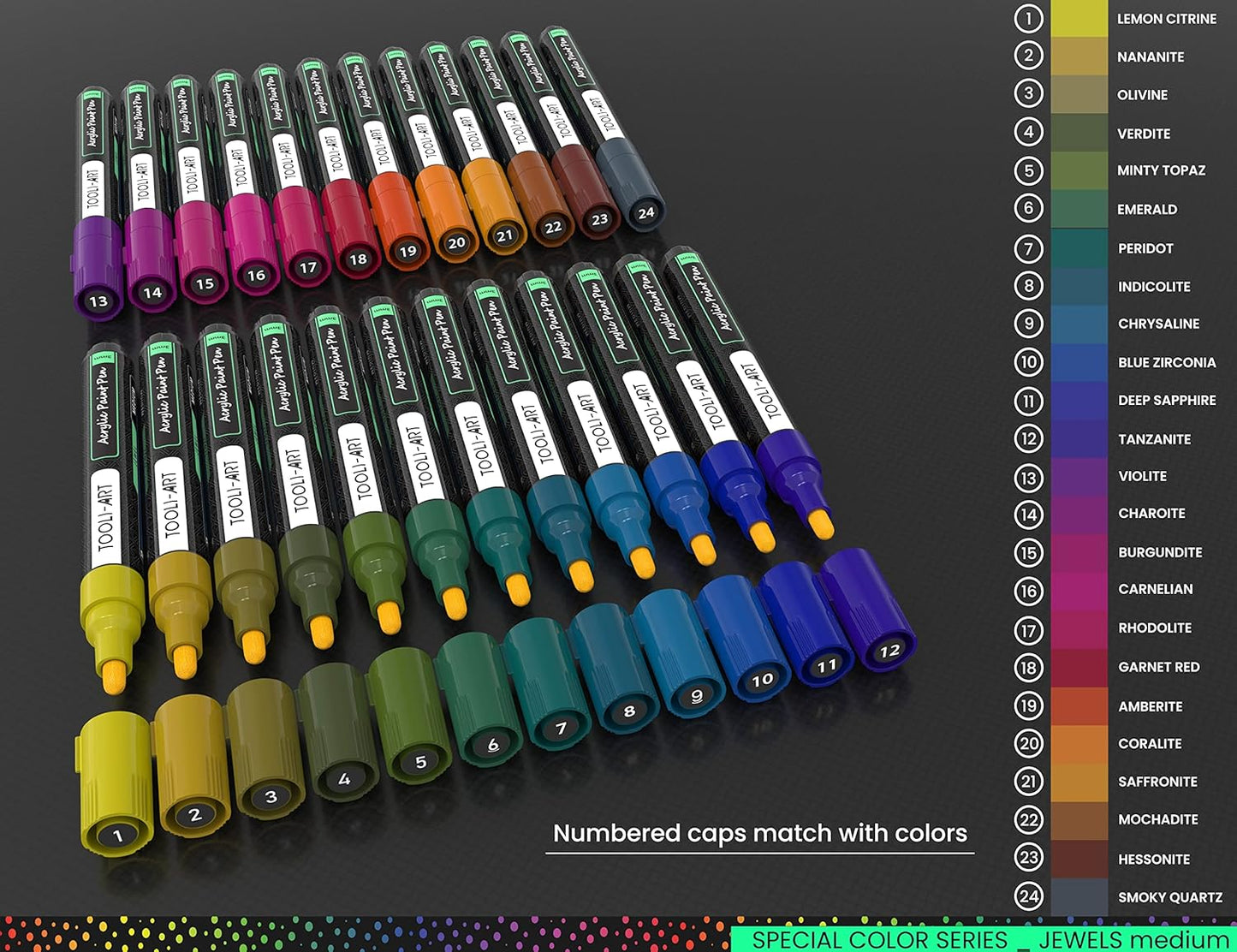 Juwel Mittel Acrylstifte Set für Steinmalerei, JUWEL MITTEL