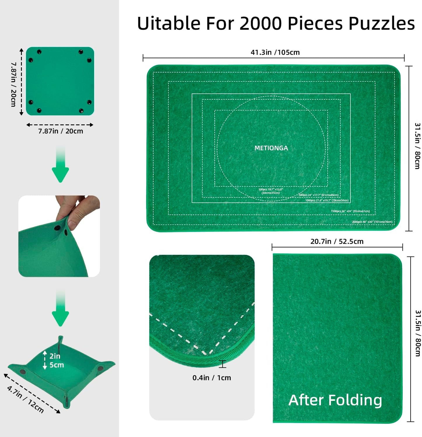 Faltbares Puzzlebrett mit Sortierschalen (2000 Teile)