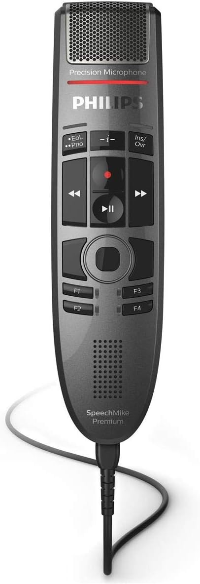 SpeechMike Pro Premium 3700, Anthrazit Bedienung per Touch-Sensor Single