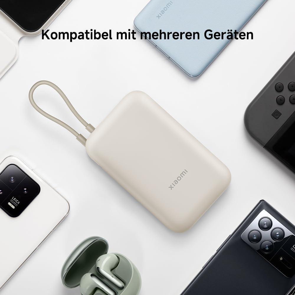 Power Bank 10000mAh (Integrated Cable), Tan 10000mAh