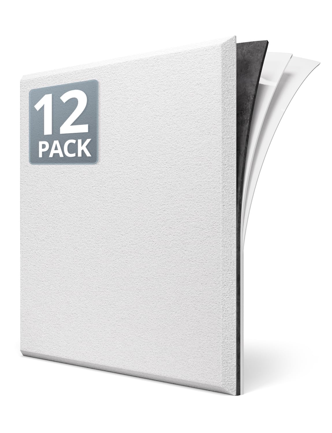 Schallschutzplatten Set, Schalldämmung Weiss (Quadratisch)