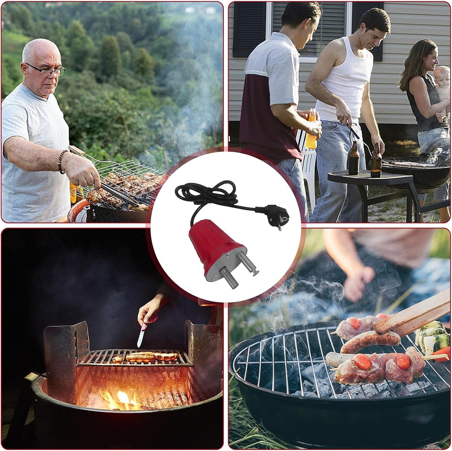 FD801B Grillmotor für Grillspiess-Rotator, Rot