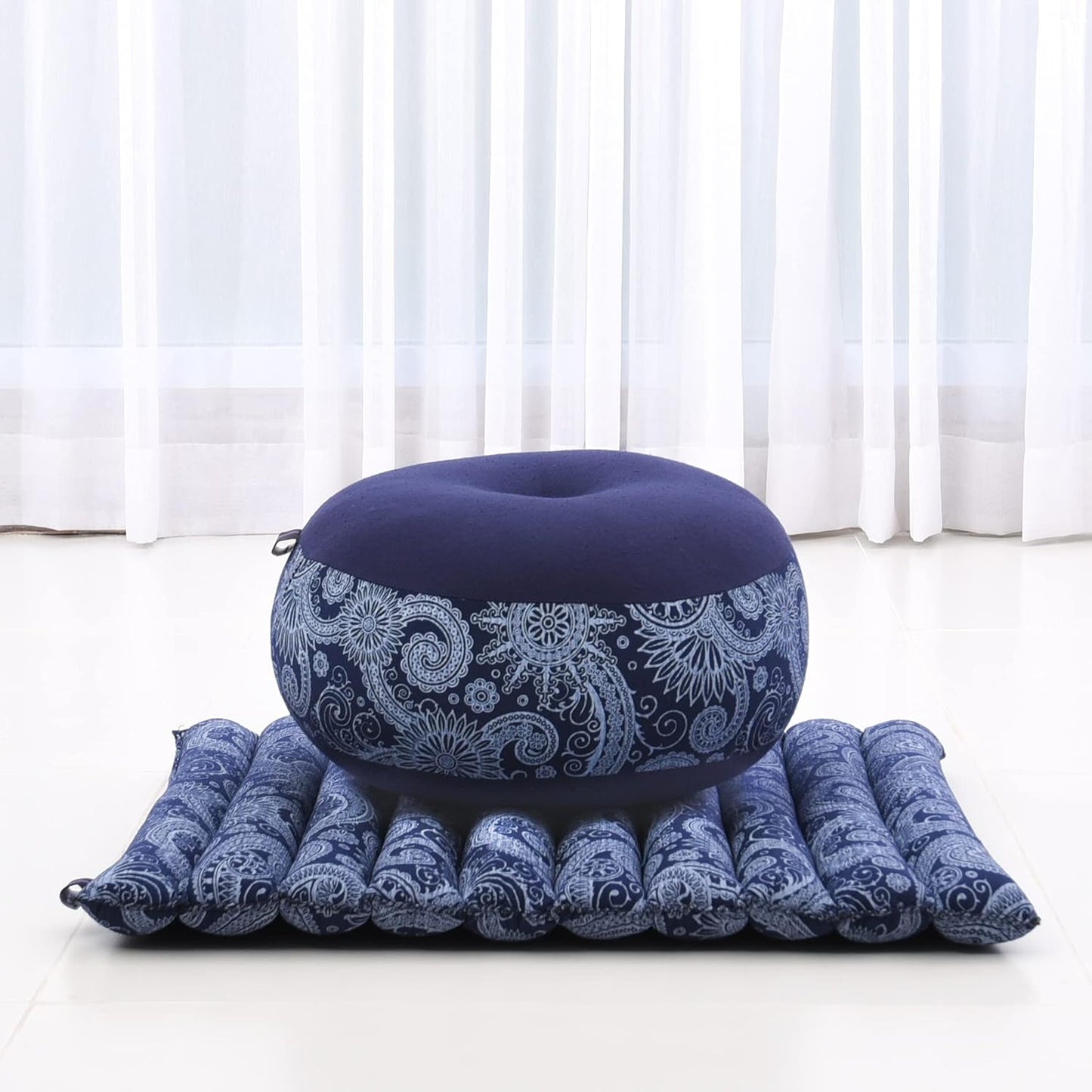 Meditationsset mit Zafu-Kissen und Zabuton Matte, Cbt1 - Blau