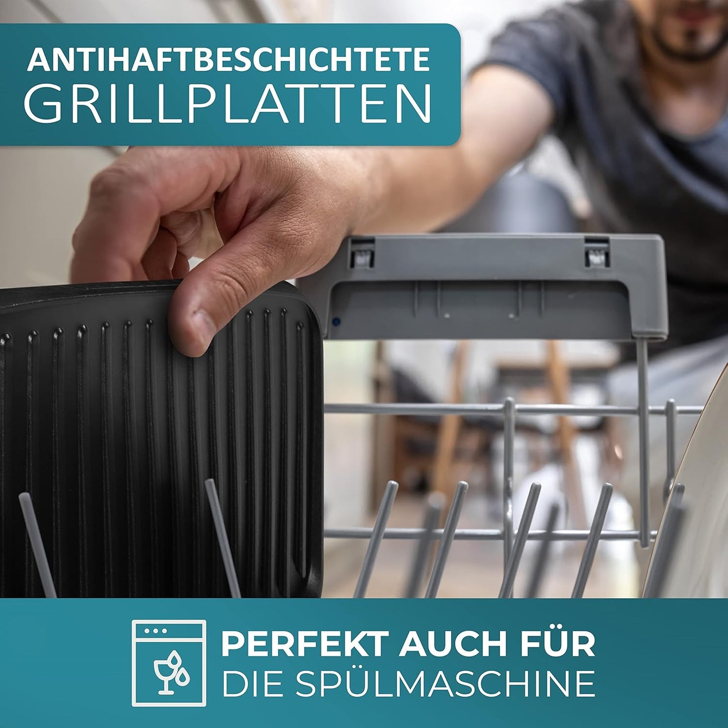 Kontaktgrill mit abnehmbaren Platten