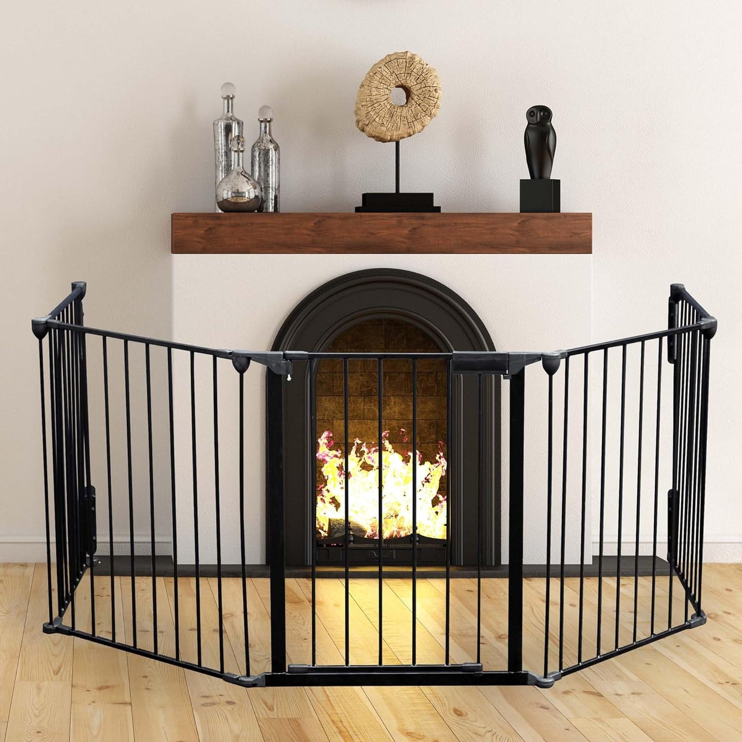 Kaminschutzgitter XL, Schwarz ; 3100 x 650 x 750 mm