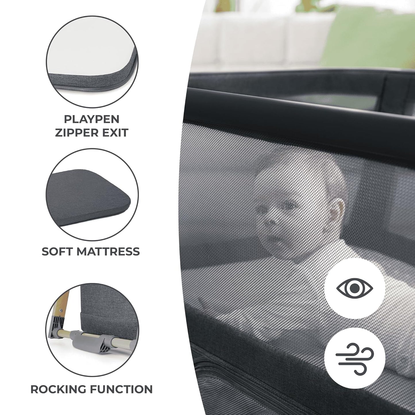 4-in-1 Kinderreisebett mit Laufgitterfunktion Sofi, Single