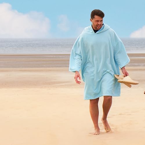 Handtuch-Poncho mit Kapuze, Einheitsgrösse Himmelblau