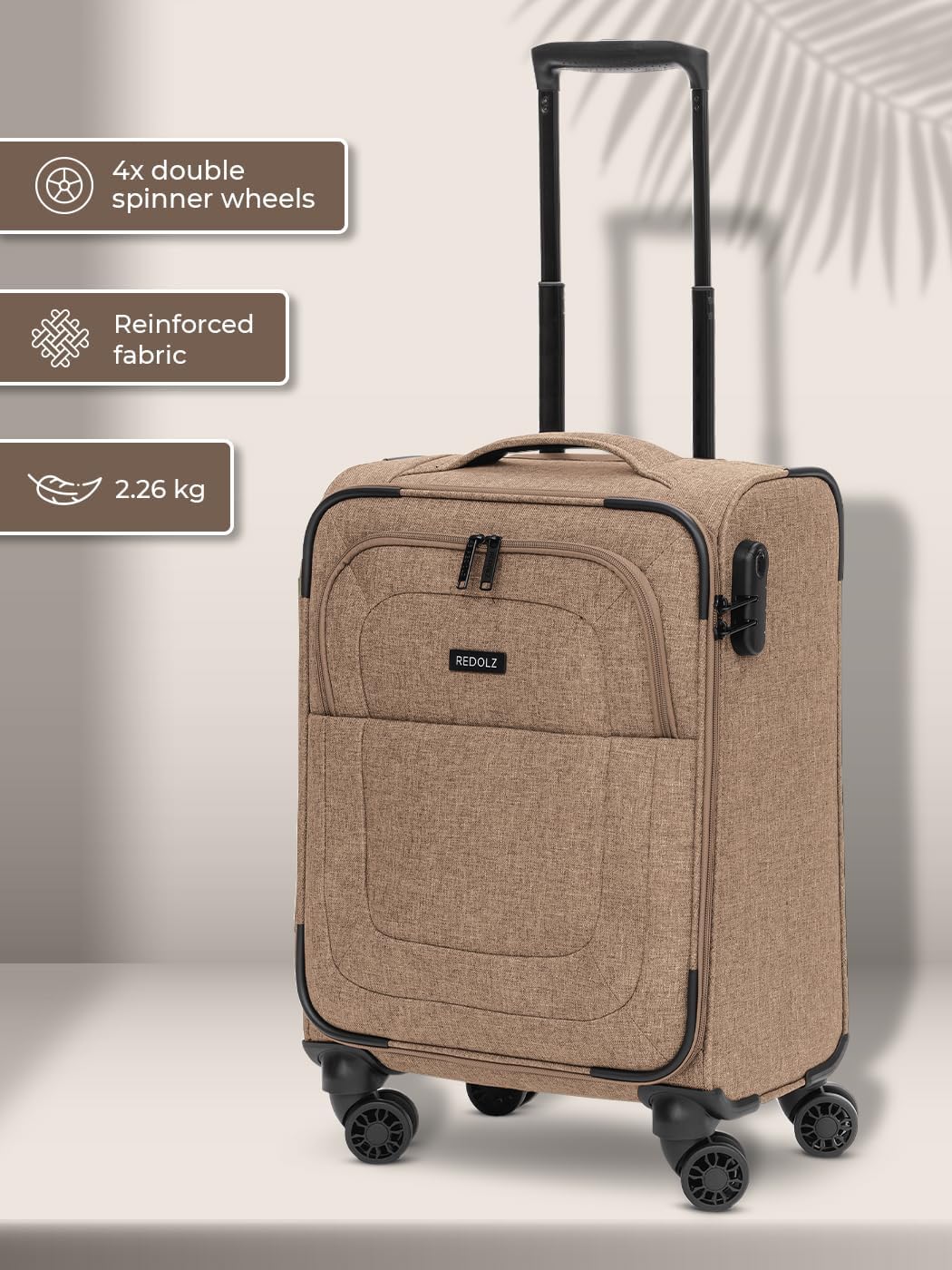 Essentials 12 - Weichschalen-Kabinenkoffer mit 4 Rollen, Coffee S (55 cm) 4-Rad
