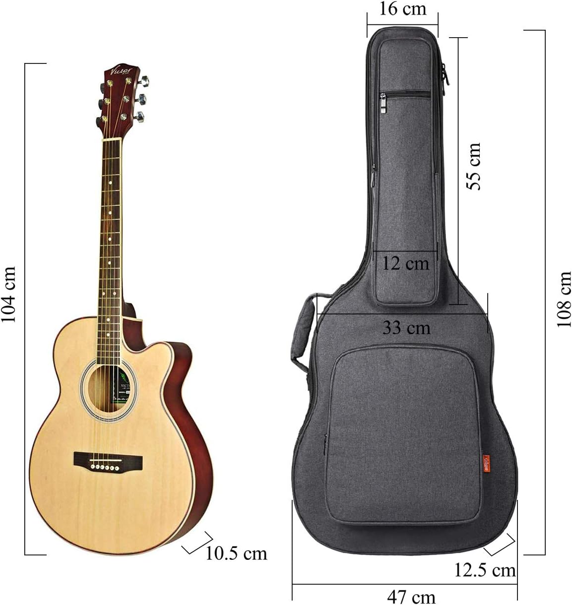 Wasserdichte Gitarrentasche, Grau