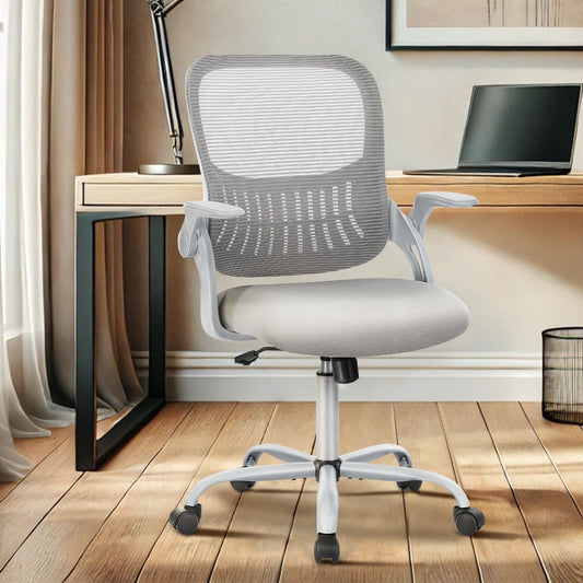 Ergonomischer Bürostuhl mit Lendenwirbelstütze, Verstellbare Armlehnen-gray