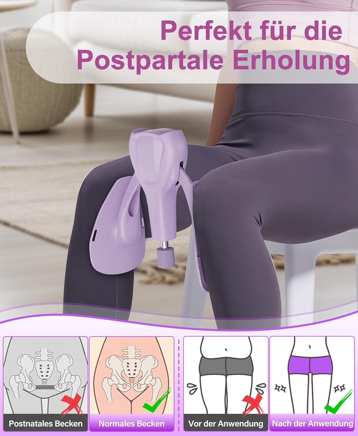 Oberschenkel- und Beckenbodentrainer, Violett