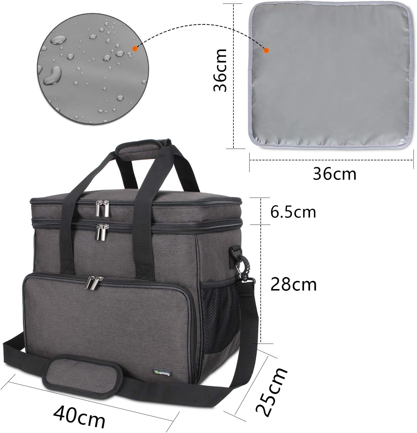Reisetasche für Hundeausrüstung, Schwarz, Gross