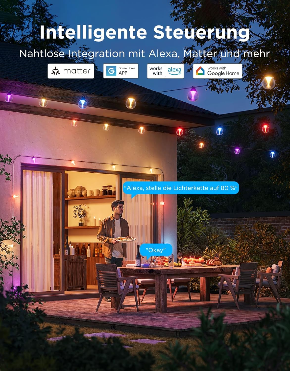 Dimmbare LED Lichterkette, 15m