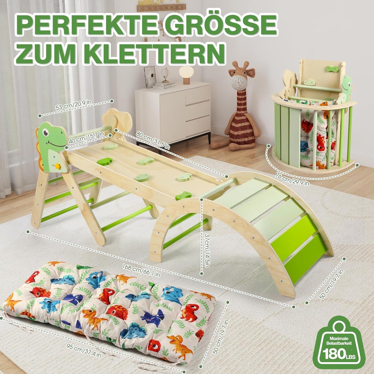 Kletterdreieck Set 7-in-1, Dinosaur