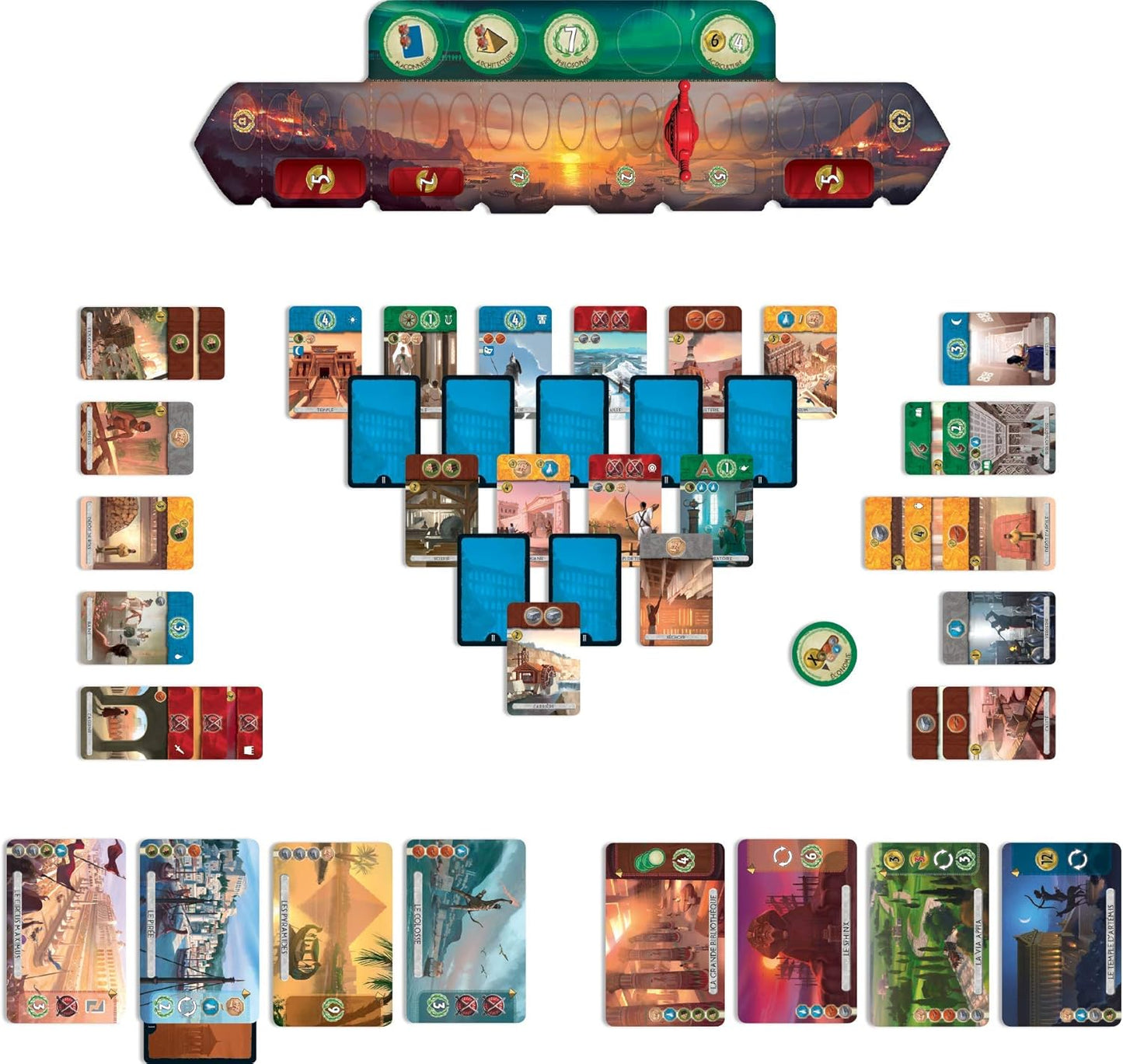 7 Wonders Duel Brettspiel, 2 Spieler a. 7 Wonders Duel (Grundspiel)