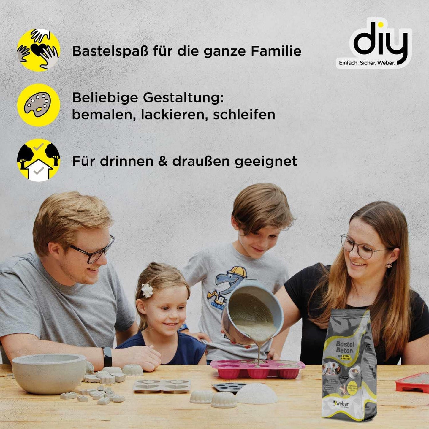 5 kg Bastelbeton zum Giessen & Kneten