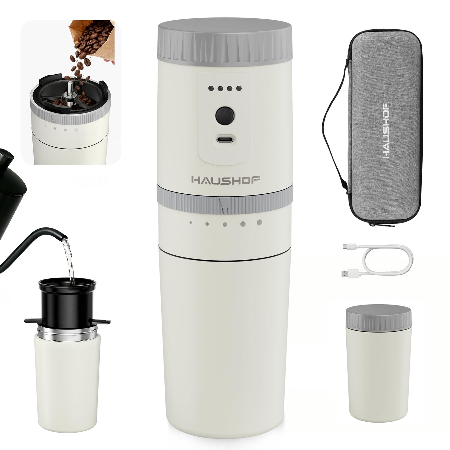 Elektrische Kaffeemühle, Weiss