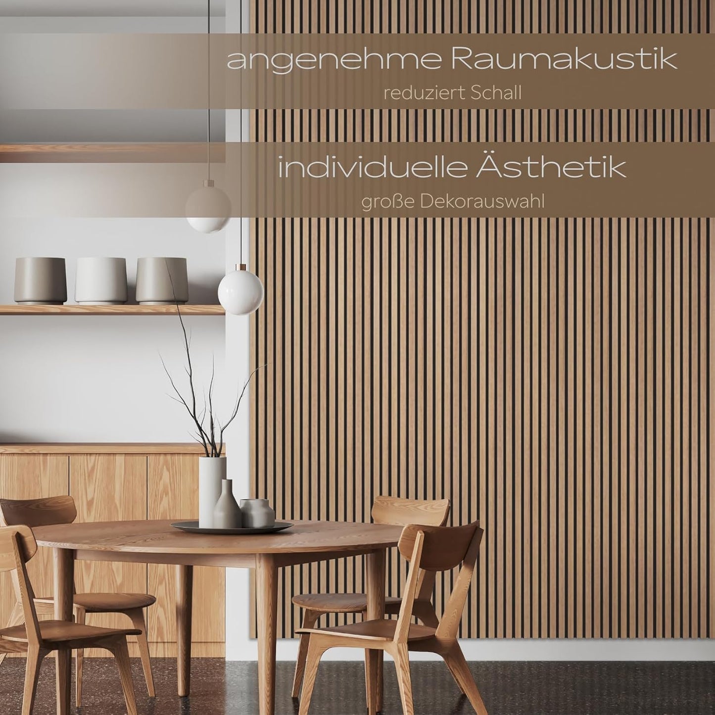 Akustikpaneele Comfort, schalldämmend, Teak 0.6W x 1.4L m