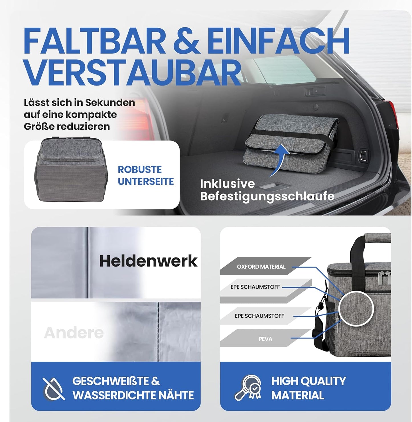 Kühltasche inkl. Flaschenöffner, Dunkelgrau 20L