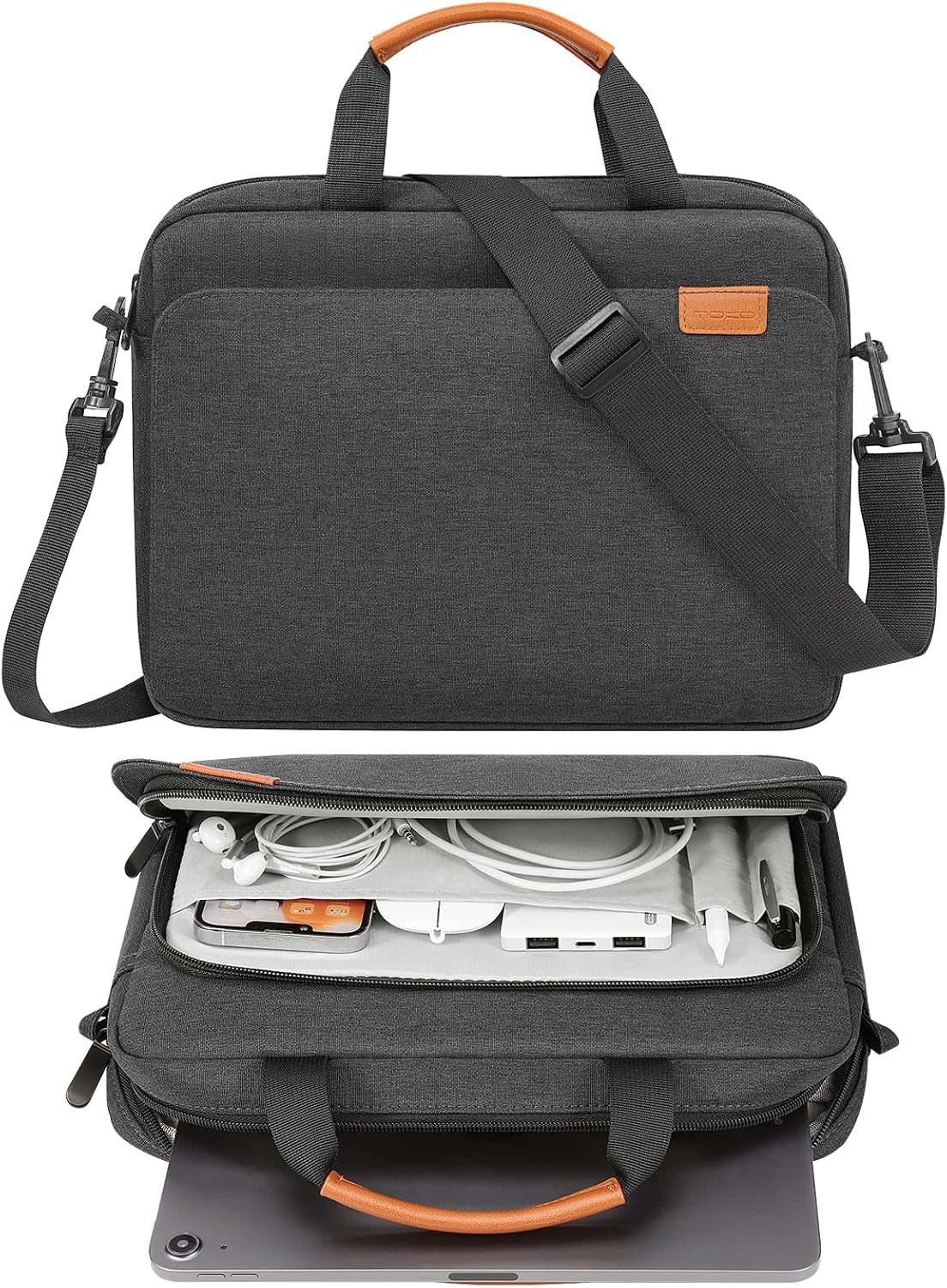 Tablet Tragetasche, 12.9 / Schwarz+grau
