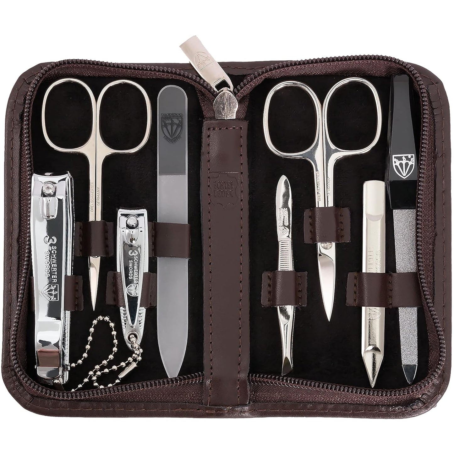 8-teiliges Maniküre-Set 'Roma', BRAUN-ECHTLEDER