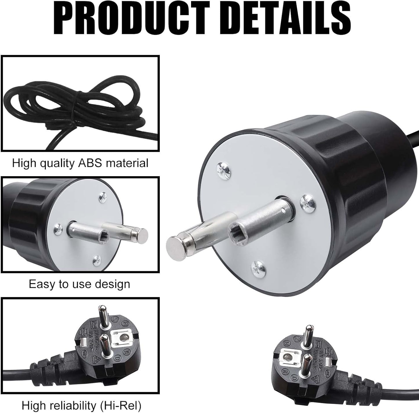 Elektrischer Grill-Drehmotor für Rotisserie Spiess, Schwarz