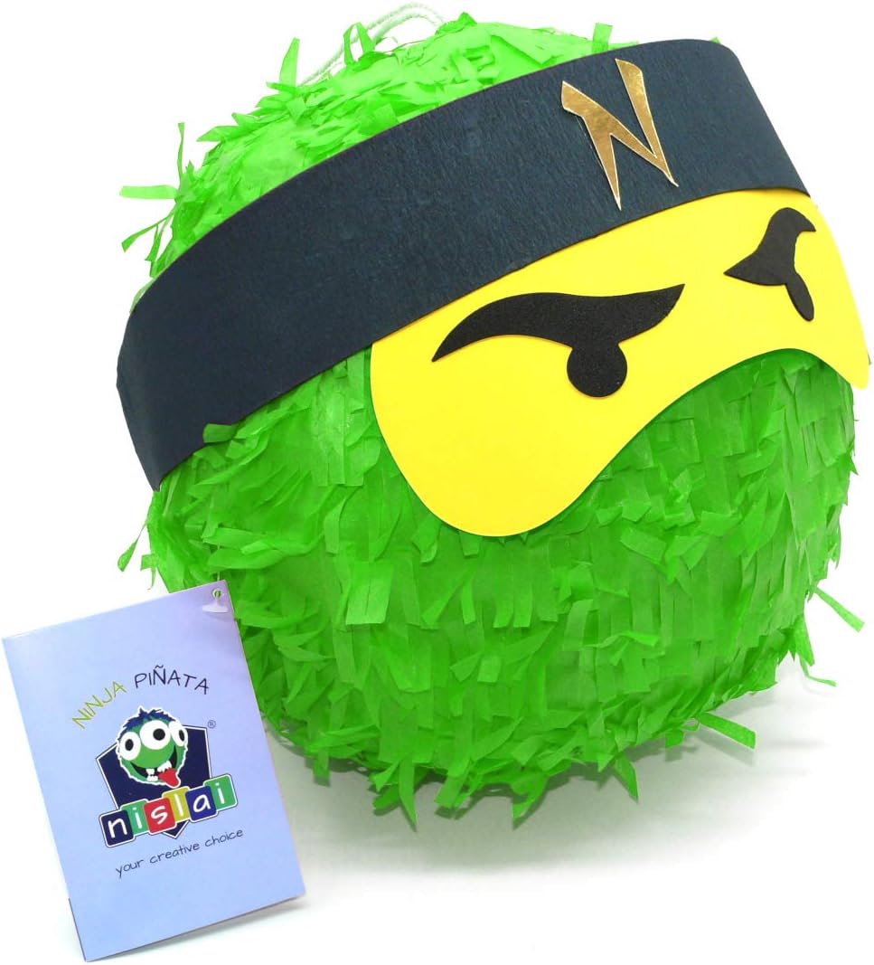 Ninja-Piñata-Set mit Stock und Maske, Grün