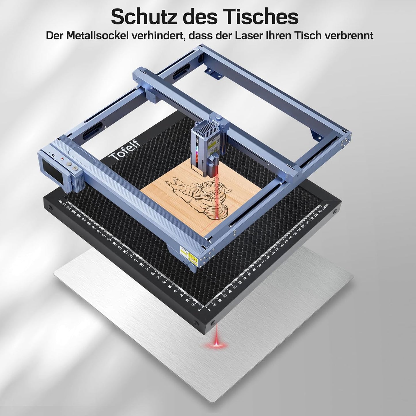 Wabenwabentisch für Lasergravurmaschine (300 x 300 mm), 300*300mm