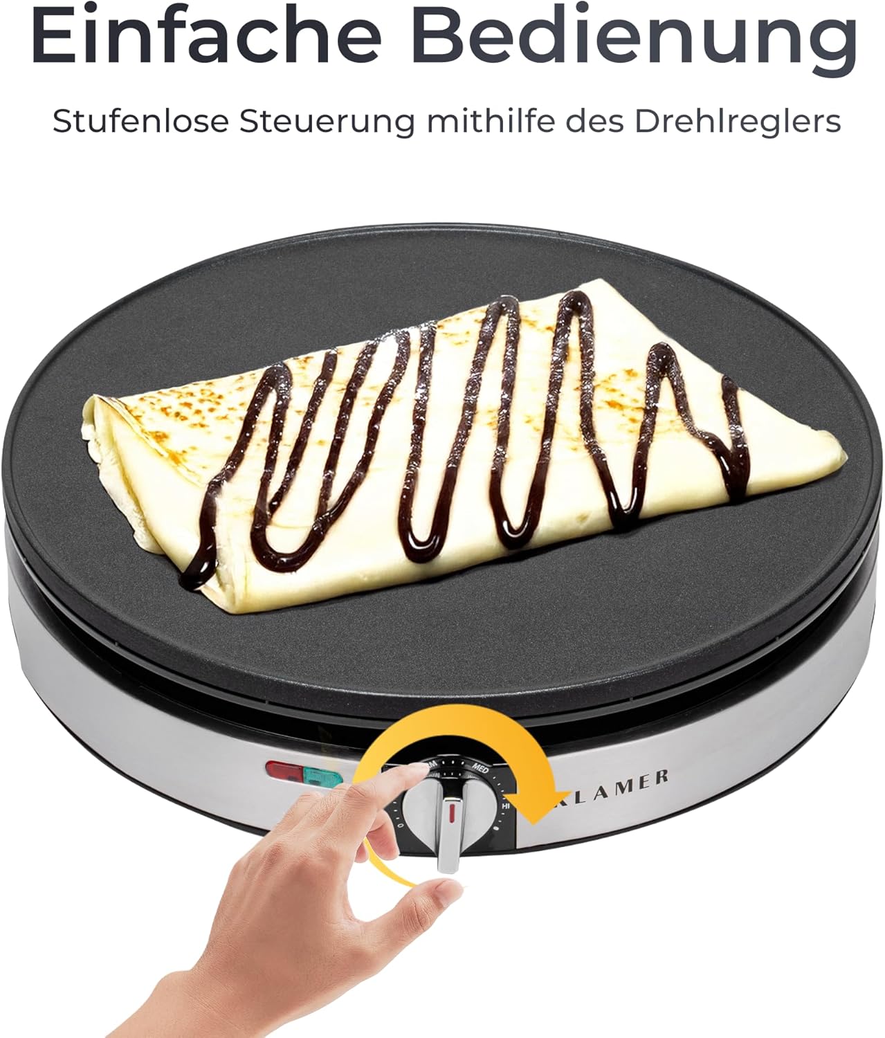 Crepes Maker mit 30cm antihaftbeschichtetem Eisen, Classic 1400