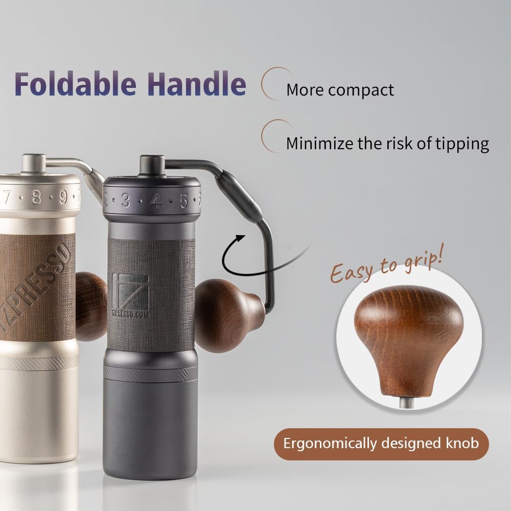 K-Ultra Manuelle Kaffeemühle mit Edelstahl-Mahlwerk, K-ultra Eisengrau mit Tragekoffer