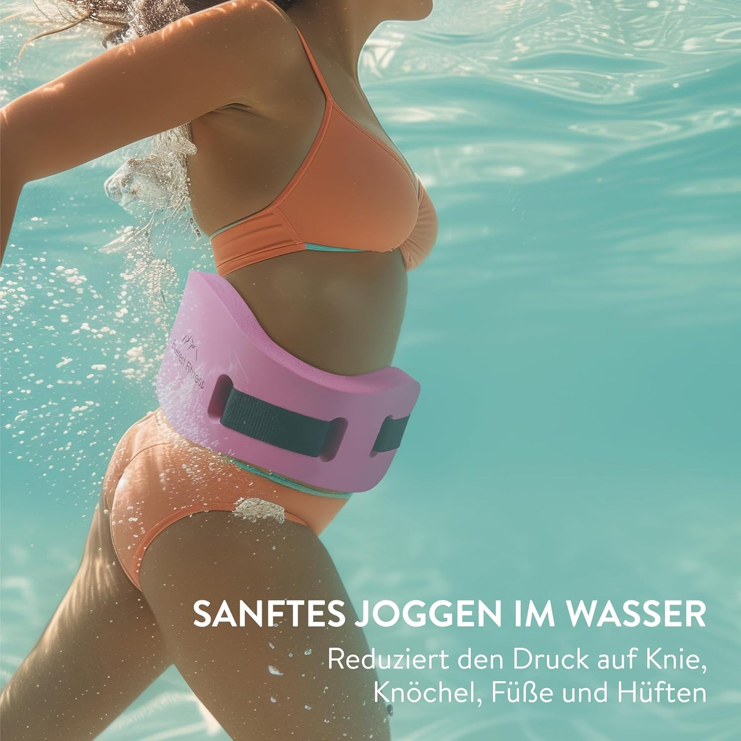 Schwimmgürtel für Wasser-Fitness bis 100 kg, Pink