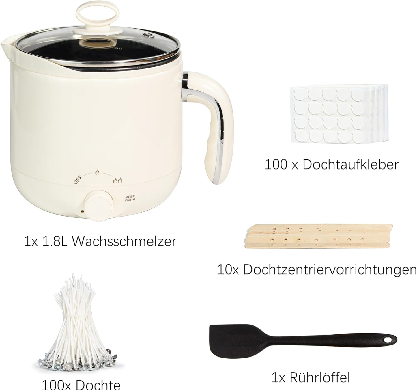 Wachsschmelzer mit Ausgiesser für Kerzenherstellung