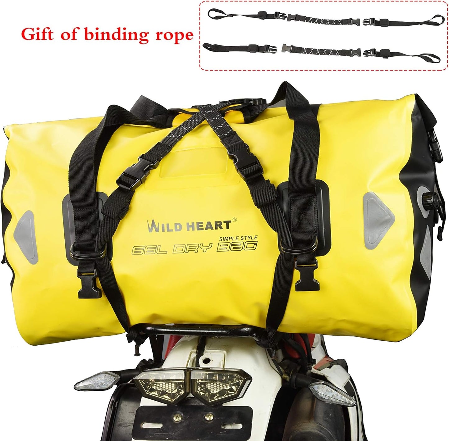 Wasserdichte Reisetasche mit Schultergurten, Gelb 66L
