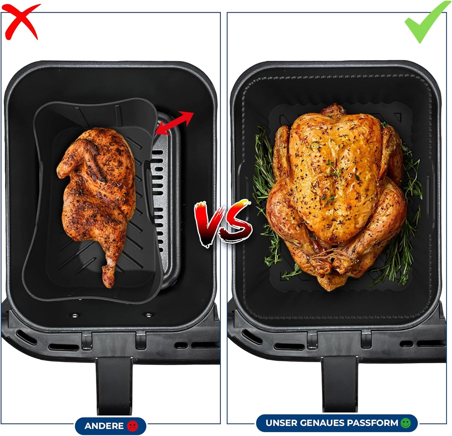 Airfryer Silikonform-Set für Foodi Max (2 Stück), 9,5l Af400eu Silikonform