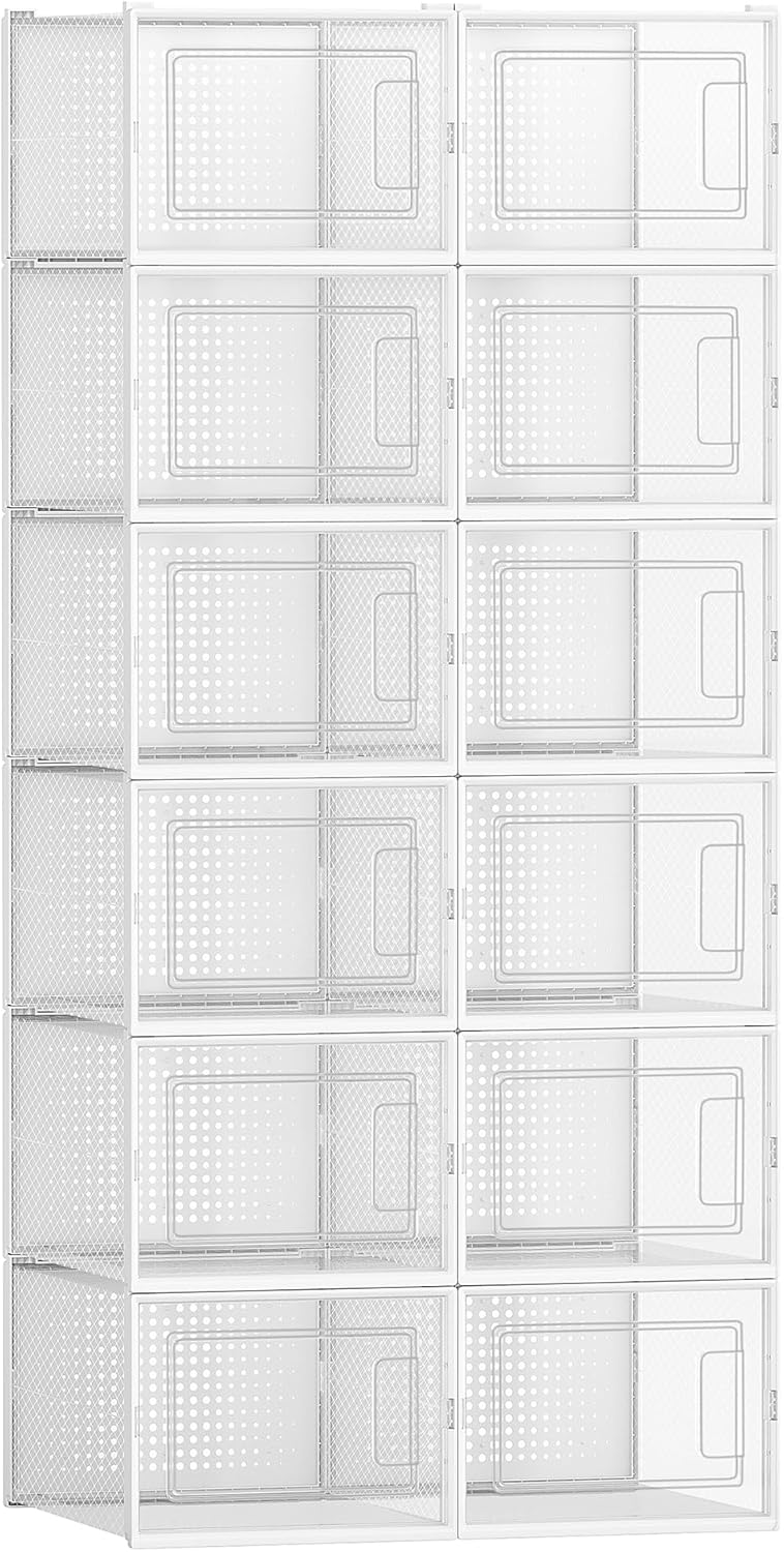 Schuhboxen-Set (12 Stück, faltbar und stapelbar), 12