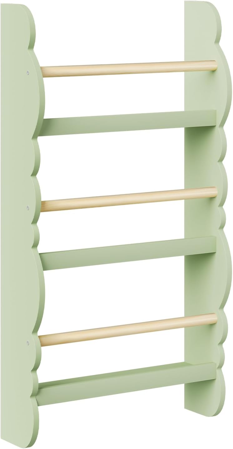 Kinder Wandbücherregal mit 3 Ablagen, Grün 42.5x80cm