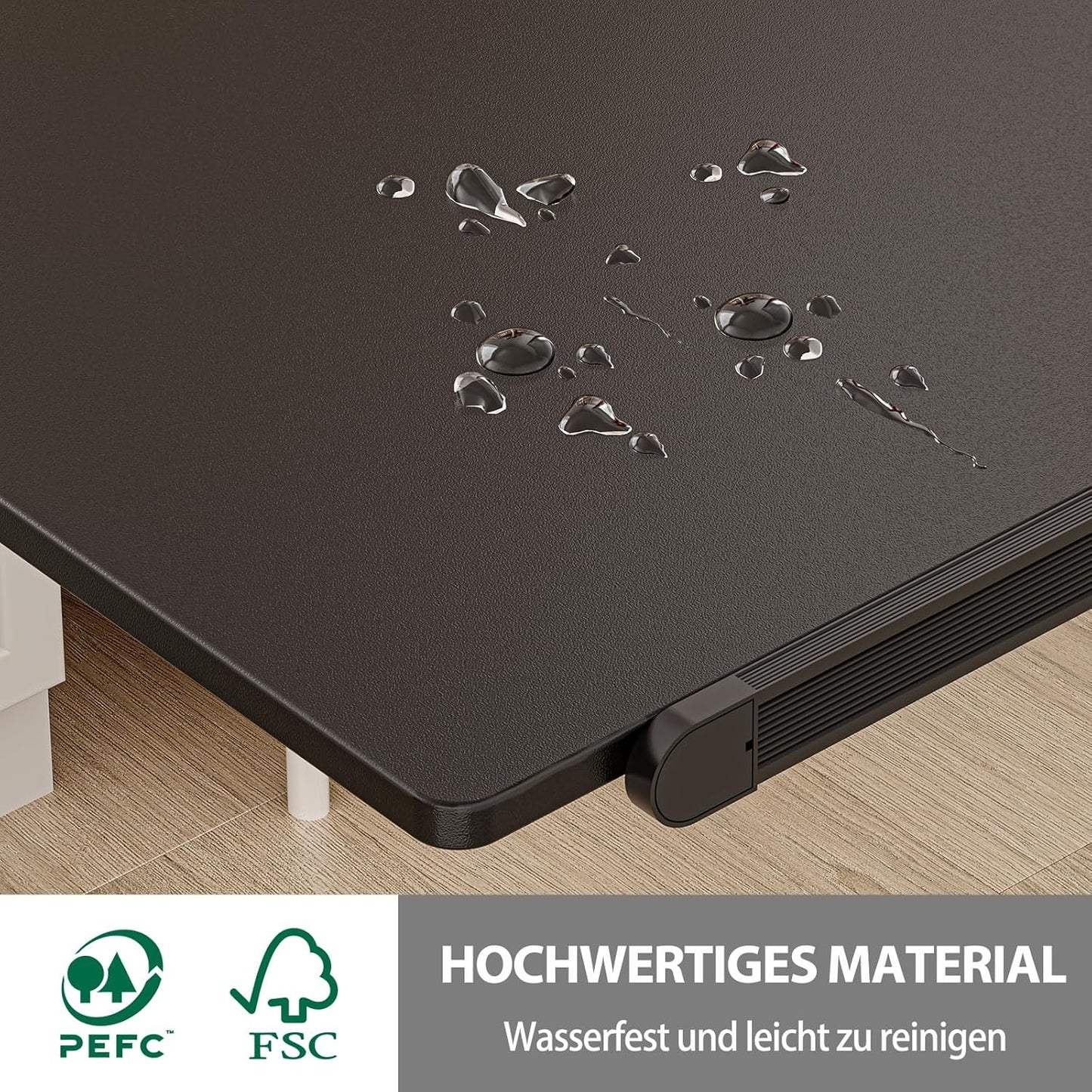 Höhenverstellbarer Beistelltisch, Schwarz Neigung verstellbar