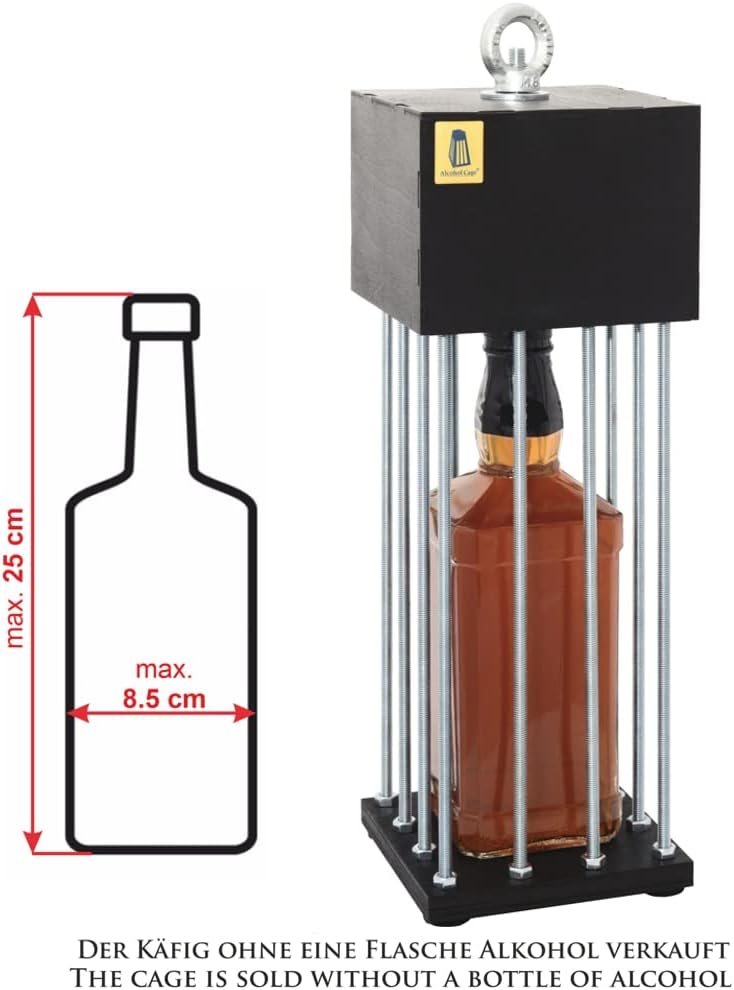 Flaschenkäfig mit 2 Gläsern, Alkoholkäfig + 2 Gläser