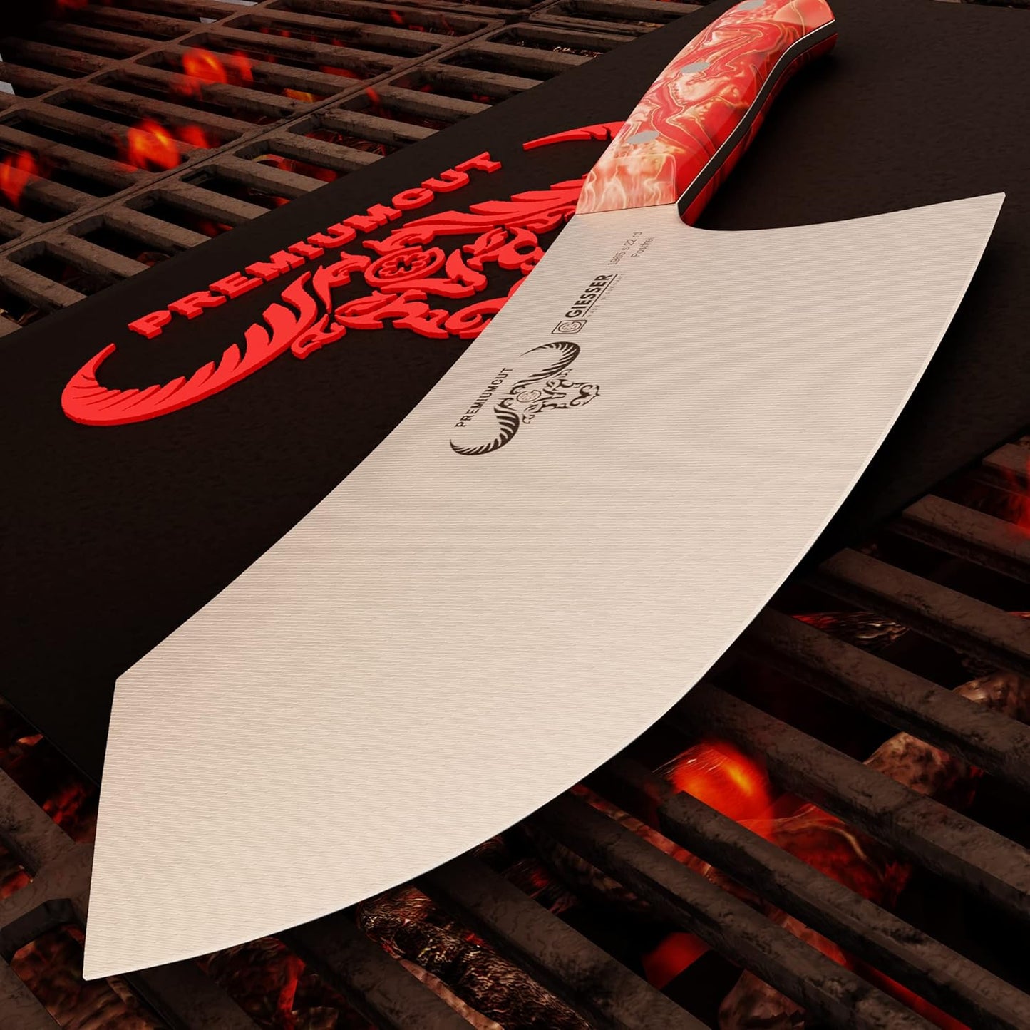 Red Diamond Hackmesser, 22 cm Küchenbeil / Red Diamond