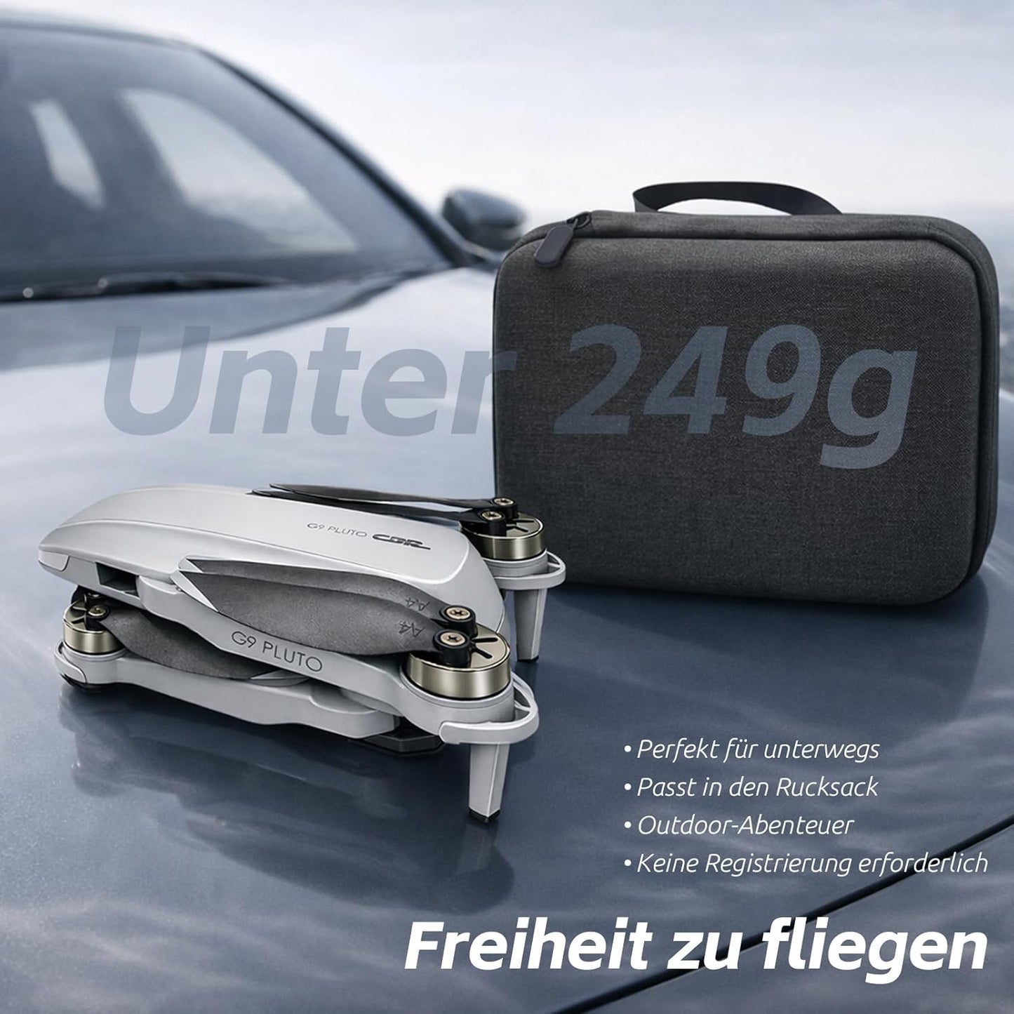 Faltbare GPS-Drohne mit 4K-Kamera, Mattiertes Kieselufergrau