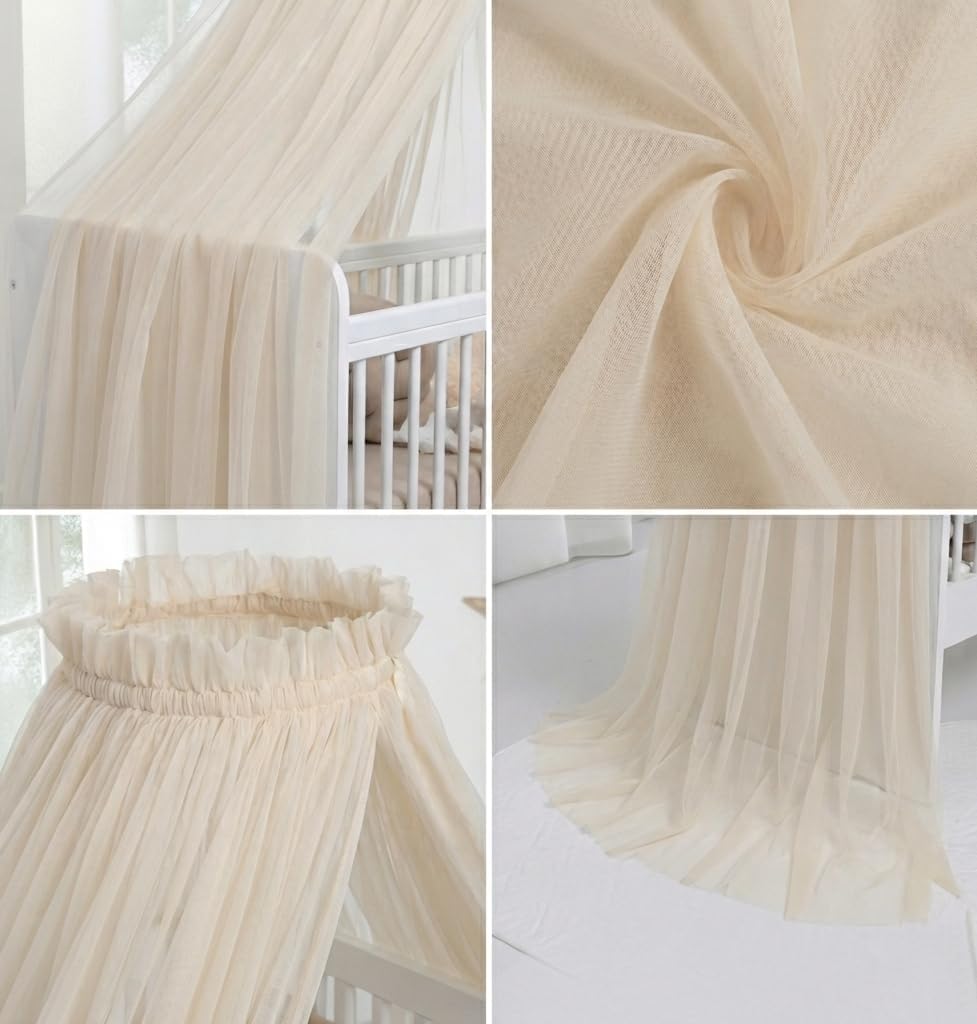 Betthimmel für Babybett, Hellbeige